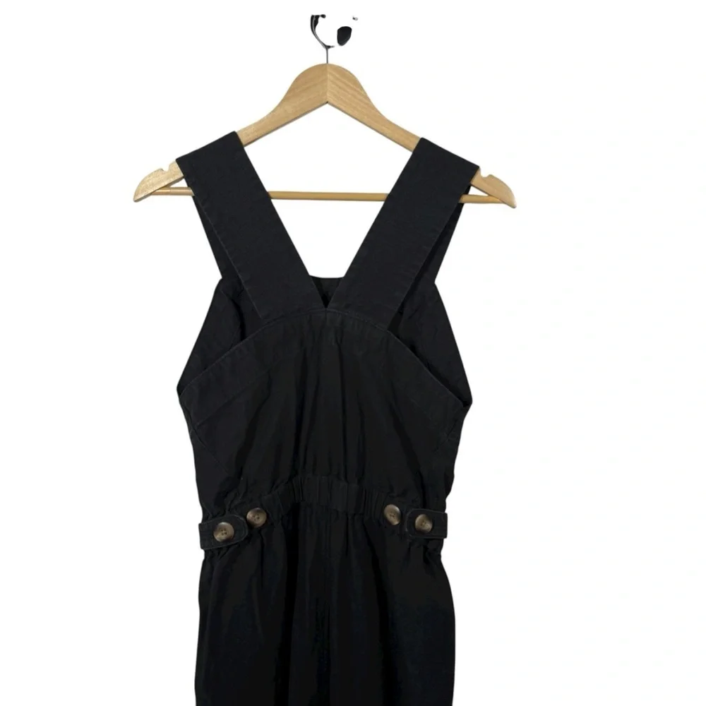 Everlane Women’s The Fatigue Apron Cotton/Linen Jumpsuit in Black Size 2